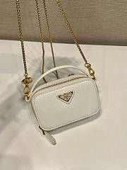 Prada Saffiano Leather Mini Pouch White 11x6.5x2.5cm - 3