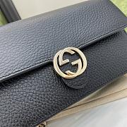 Gucci Interlocking G Wallet On Chain in Black 20x13x6cm - 4