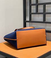 Loewe Anagram Tote Love Small Bag Navy Tan 29x25x14cm - 6