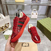 Gucci Ace GG Crystal Canvas Red Sneaker - 4