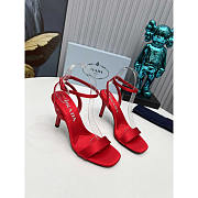 Prada Geometric-heel Satin Sandals Red 8.5cm - 1