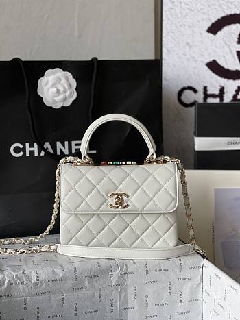 Chanel Trendy Top Handle Bag White 19.5cm