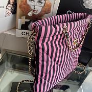 Chanel Large Backpack Fabric Gold Black Pink 35x35x2cm - 5