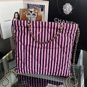 Chanel Large Backpack Fabric Gold Black Pink 35x35x2cm - 4