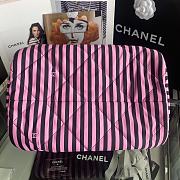 Chanel Large Bowling Bag Fabric Gold Black Pink 20x35x18cm - 5