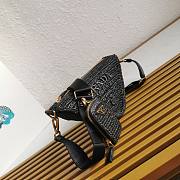 Prada Triangle Crochet Black Shoulder Bag 26x14x10.5cm - 4