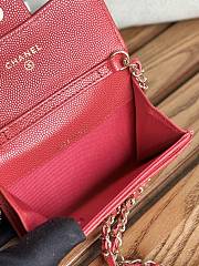 Chanel Wallet Red Chain 11x7cm - 4