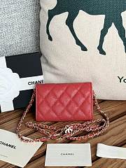 Chanel Wallet Red Chain 11x7cm - 3