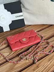 Chanel Wallet Red Chain 11x7cm - 2