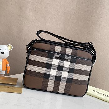 Burberry Check Crossbody Bag Brown 25x15x18cm