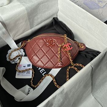 Chanel Fanny Pack Bag Wine 28x12x6cm