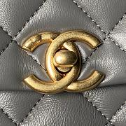 Chanel Mini Flap Bag Handle Grey Lambskin 13x19x7cm - 2