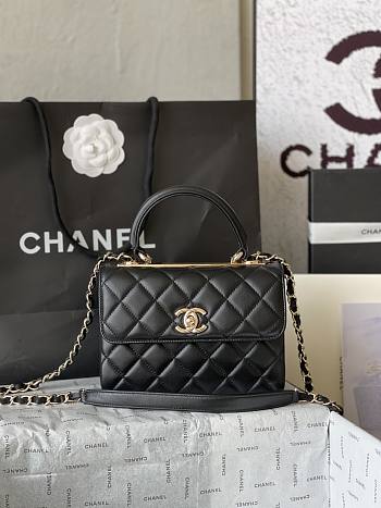 Chanel Mini Trendy Top Handle Black Bag 19.5cm