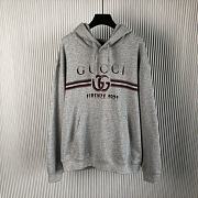 Gucci Cotton Jersey Hooded Grey Sweatshirt  - 1