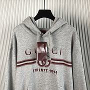 Gucci Cotton Jersey Hooded Grey Sweatshirt  - 3