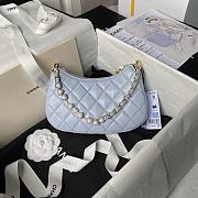 Chanel 24P Hobo Bag Blue 20x13x4.5cm - 4