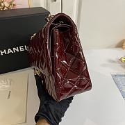 Chanel Jumbo Flap Bag Wine Patent Gold 30cm - 6