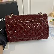 Chanel Jumbo Flap Bag Wine Patent Gold 30cm - 5