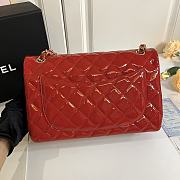 Chanel Jumbo Flap Bag Red Patent Gold 30cm - 6