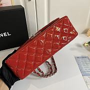 Chanel Jumbo Flap Bag Red Patent Silver 30cm - 6