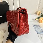 Chanel Jumbo Flap Bag Red Patent Silver 30cm - 5