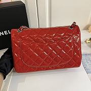 Chanel Jumbo Flap Bag Red Patent Silver 30cm - 4