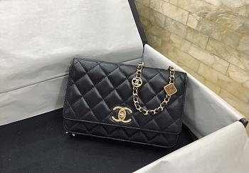 Chanel Wallet On Chain 23A Black 19x13x3.5cm