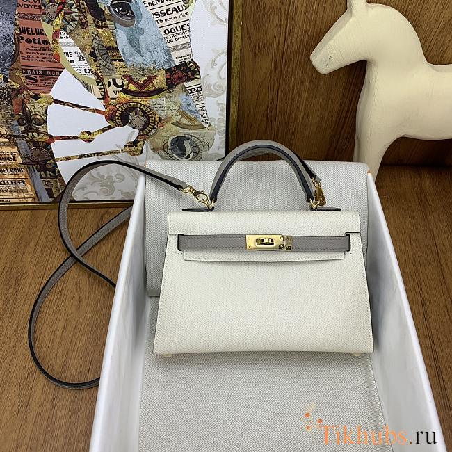 Hermes Epsom Horseshoe Mini Kelly Sellier 20 Nata Etoupe - 1