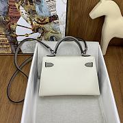 Hermes Epsom Horseshoe Mini Kelly Sellier 20 Nata Etoupe Silver Hardware - 3
