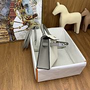 Hermes Epsom Horseshoe Mini Kelly Sellier 20 Nata Etoupe Silver Hardware - 2