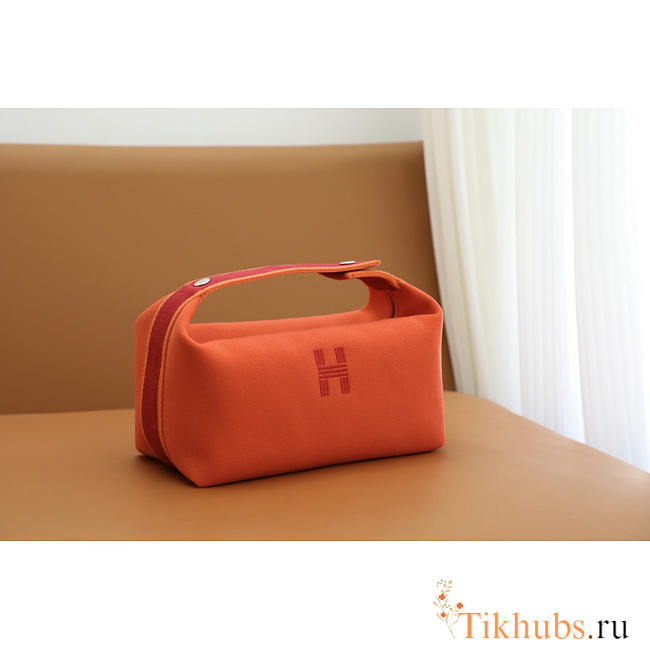 Hermes Bride-a-Brac Case Cotton Orange 25x21x14cm - 1