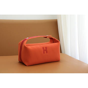 Hermes Bride-a-Brac Case Cotton Orange 25x21x14cm