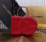 Dolce & Gabbana DG Logo Box Handbag Red 20x15x6.5cm - 1