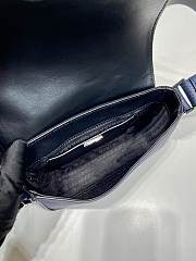 Prada Saffiano Leather Shoulder Bag Blue 19x13x5cm - 4