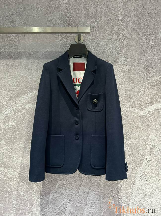 Gucci Blue Cotton Jersey Jacket - 1