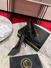 Christian Louboutin Apostropha Mesh Strass Black Pump 10cm - 4