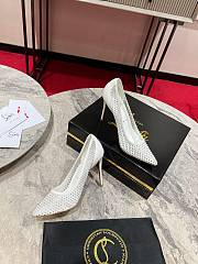 Christian Louboutin Apostropha Mesh Strass White Pump 10cm - 4