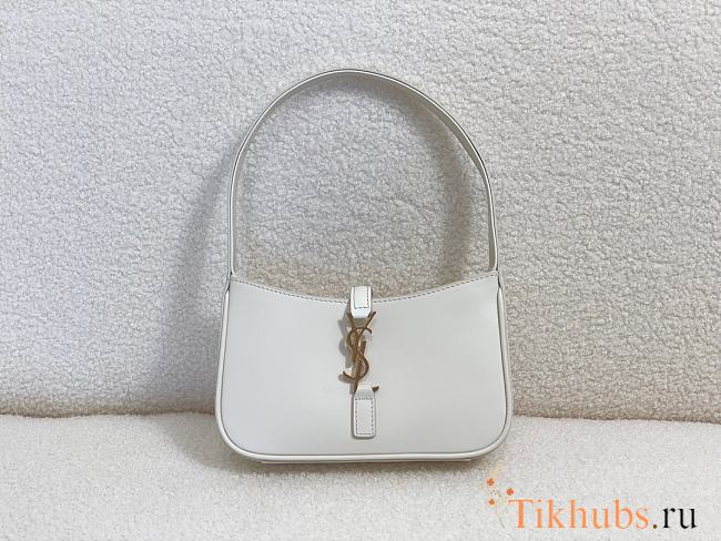 YSL Small Le 5 a 7 Smooth Leather White 19x11.5x4.5cm - 1