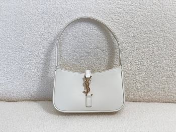 YSL Small Le 5 a 7 Smooth Leather White 19x11.5x4.5cm