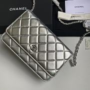 Chanel Wallet On Chain Woc Silver Lambskin 19cm - 4