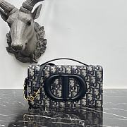 Dior Miniborsa CD Signature Jacquard Oblique Blu 21x11x5cm - 1