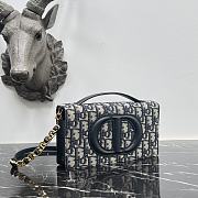 Dior Miniborsa CD Signature Jacquard Oblique Blu 21x11x5cm - 5
