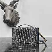Dior Miniborsa CD Signature Jacquard Oblique Blu 21x11x5cm - 4