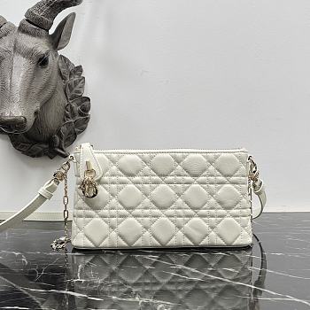 Dior Miss Dior Midi White Lambskin 23x13x5cm