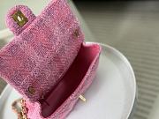 Chanel Flap Bag Tweed Pink 19x6.5x13cm - 5