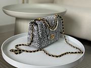 Chanel Flap Bag Tweed Black 19x6.5x13cm - 5