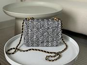 Chanel Flap Bag Tweed Black 19x6.5x13cm - 2