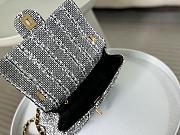 Chanel Flap Bag Tweed Black 19x6.5x13cm - 3