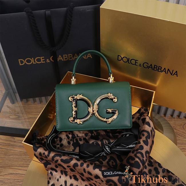 Dolce & Gabbana DG Girls Mini Bag Green 17.8x10x3.5cm - 1