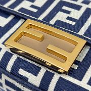 Fendi Baguette Mini Blue FF Jacquard Bag 20x13x5cm - 3